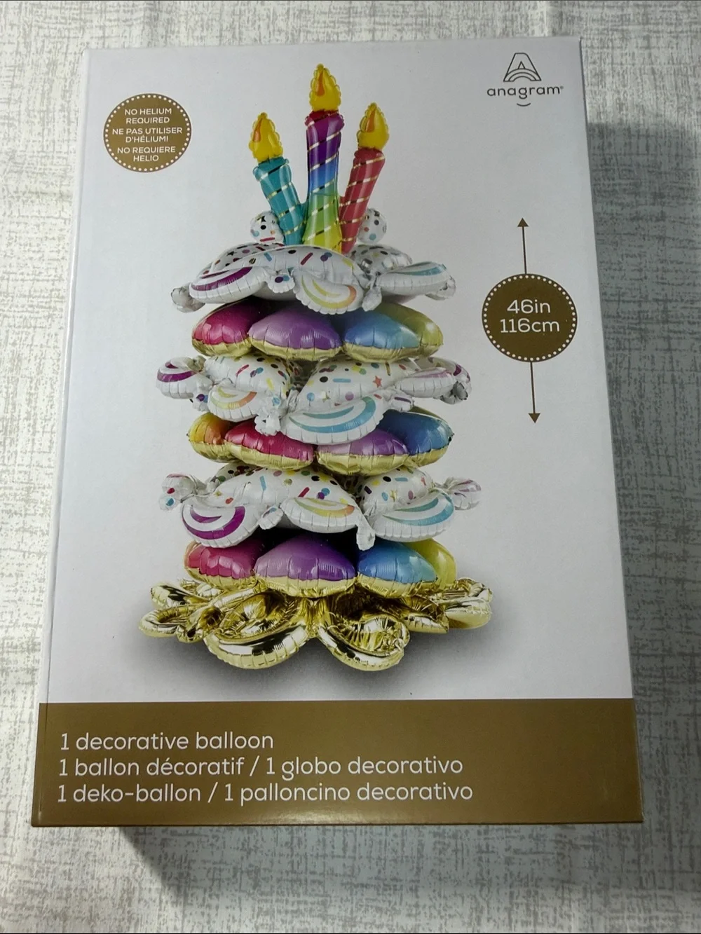 Multicolor Birthday Cake Decorative Balloon Stack